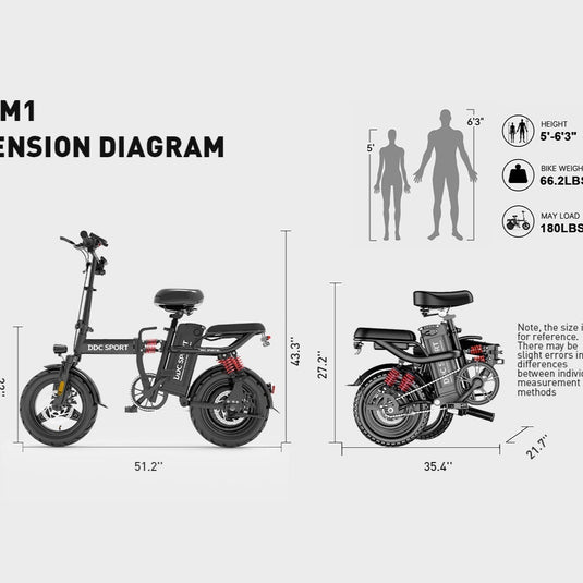 700W 48V/20Ah Faltbares Elektrofahrrad für Erwachsene