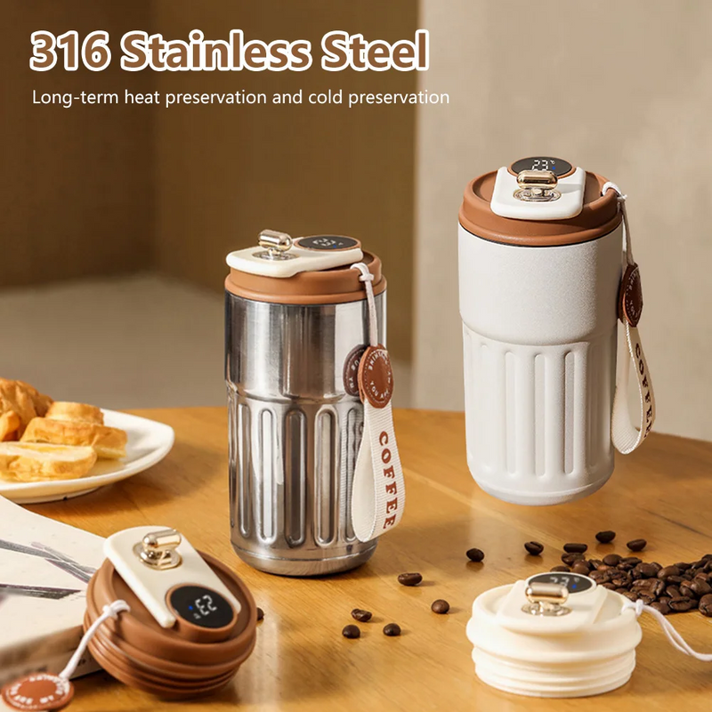 Load image into Gallery viewer, 316 Stainless Portable Smart Thermos – LED Temp Display
