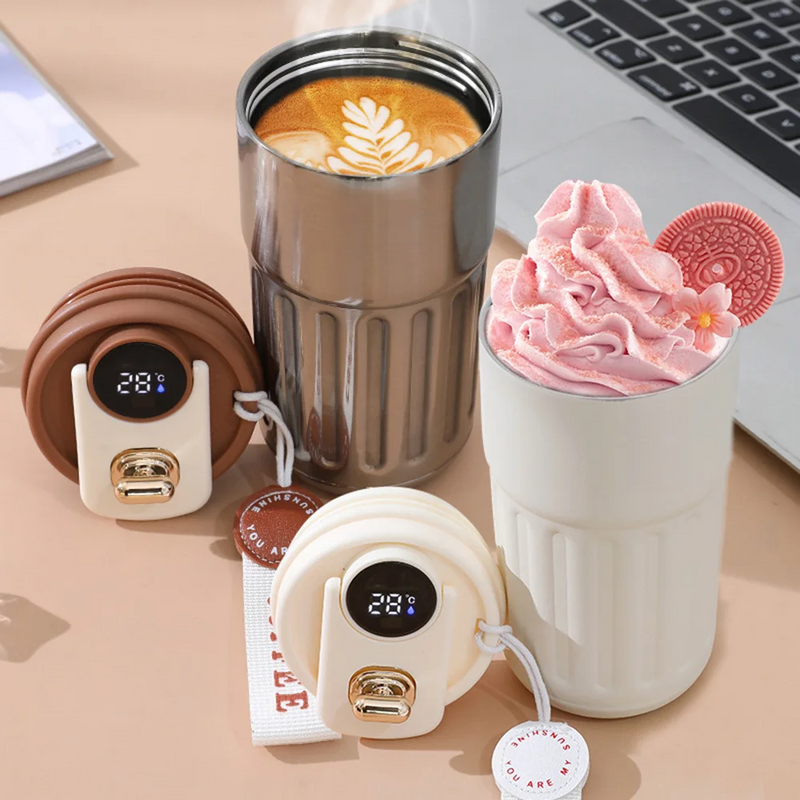 Load image into Gallery viewer, 316 Stainless Portable Smart Thermos – LED Temp Display
