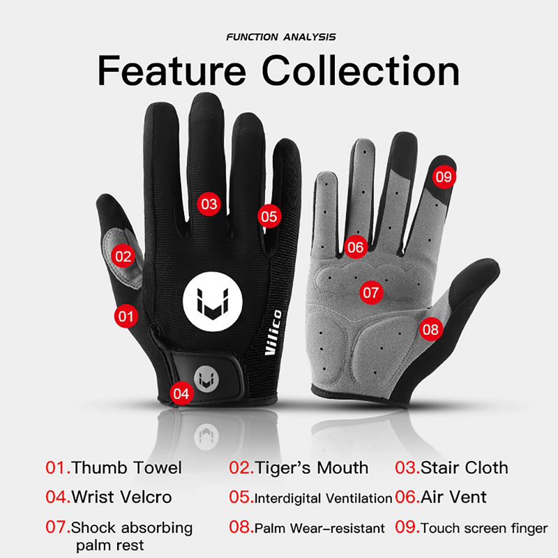 Load image into Gallery viewer, Breathable Anti-slip Full Finger Cycling Gloves
