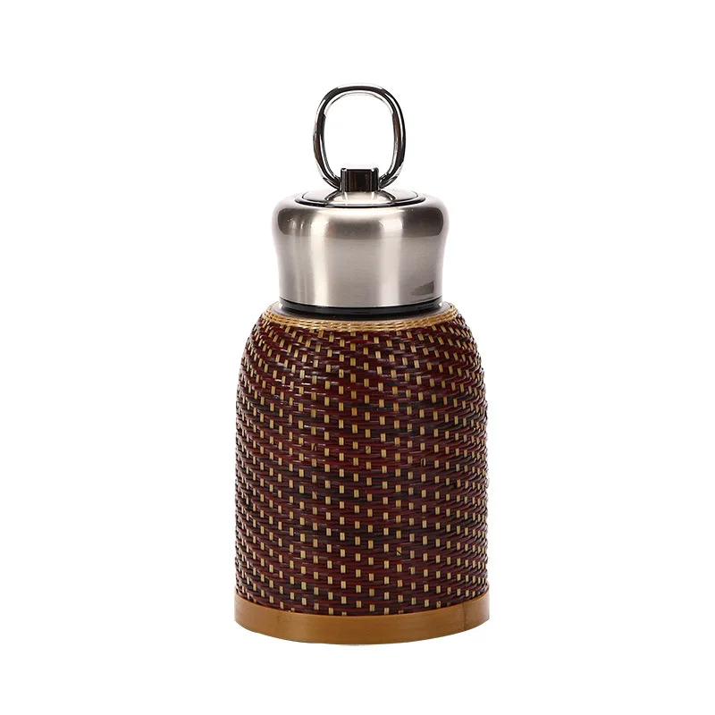 Load image into Gallery viewer, Vintage 280ML Pure Handmade Bamboo Woven Thermos Cup
