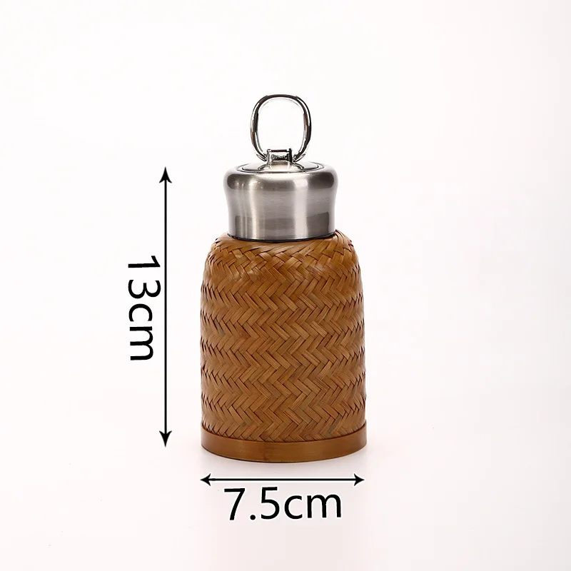 Load image into Gallery viewer, Vintage 280ML Pure Handmade Bamboo Woven Thermos Cup
