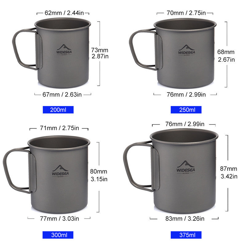 Load image into Gallery viewer, Gray mugs with measurements and Widesea branding on a white background
