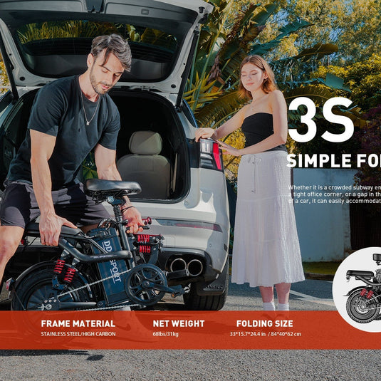 700W 48V/20Ah Folding Electric Bike for Adults