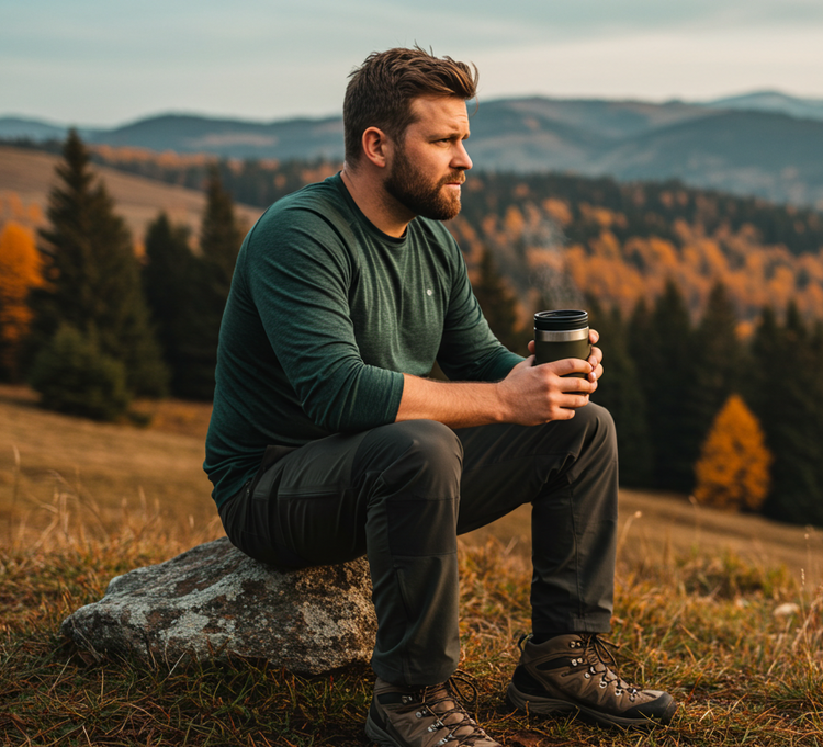 thermal cup outdoors
