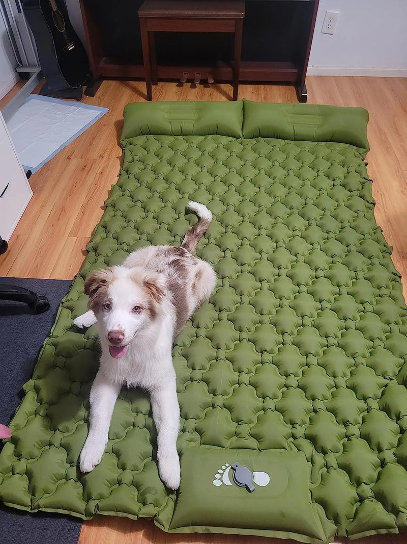 Load image into Gallery viewer, Double Camping Air Mattress – Inflatable Sleeping Pad with Pillow
