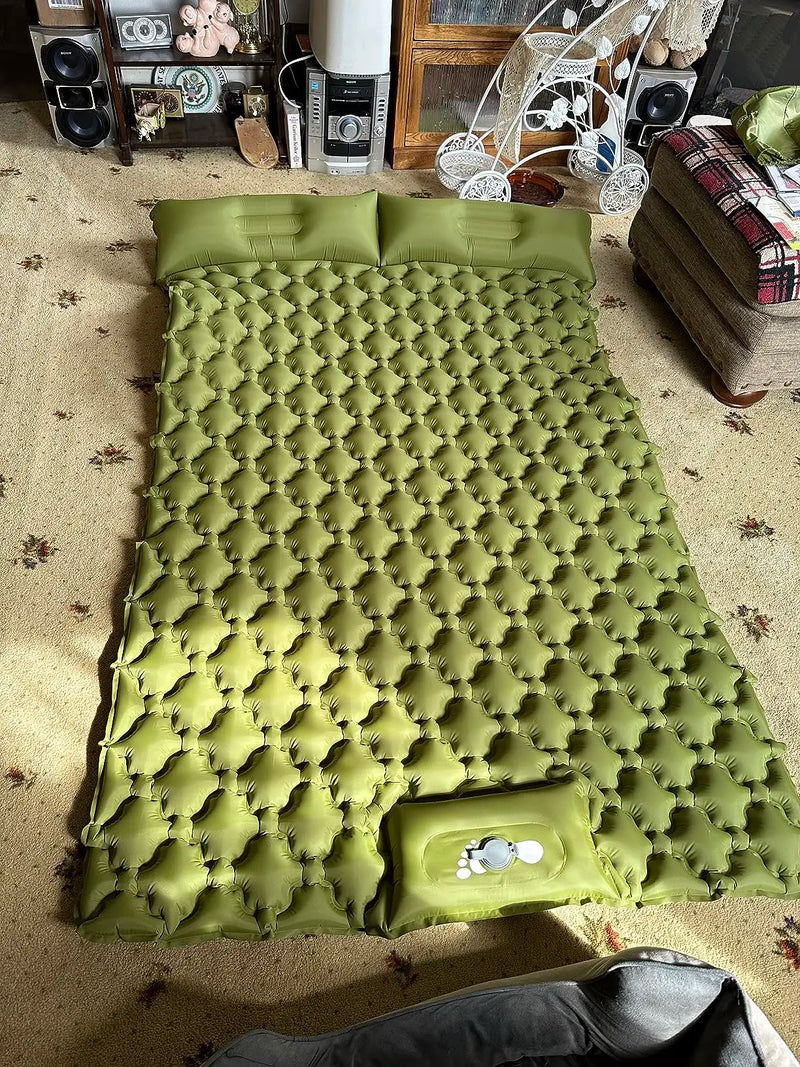 Load image into Gallery viewer, Double Camping Air Mattress – Inflatable Sleeping Pad with Pillow
