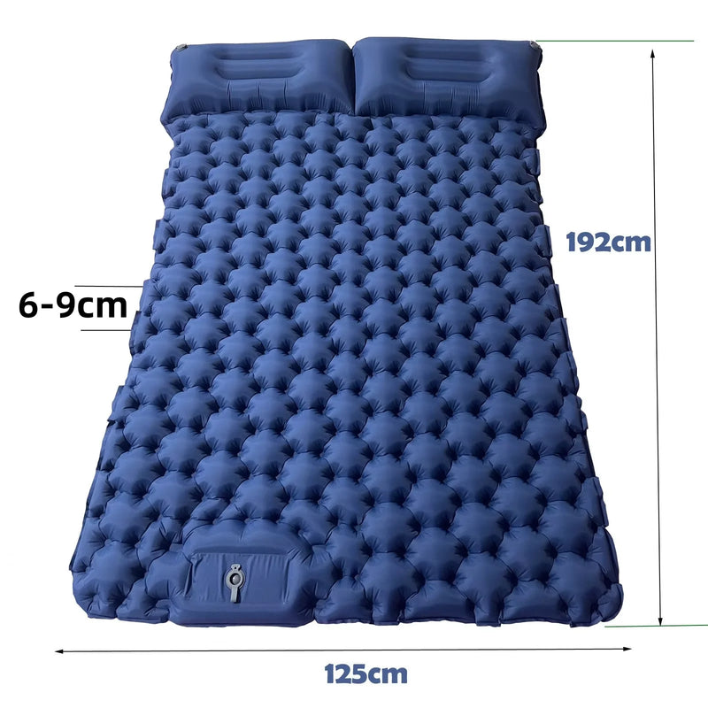 Load image into Gallery viewer, Double Camping Air Mattress – Inflatable Sleeping Pad with Pillow
