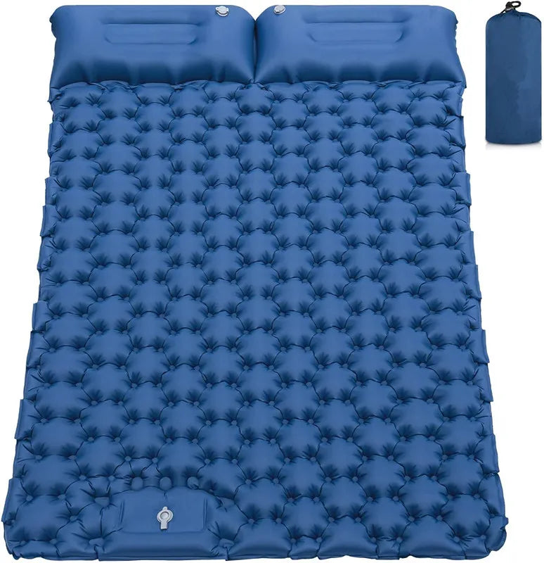Load image into Gallery viewer, Double Camping Air Mattress – Inflatable Sleeping Pad with Pillow
