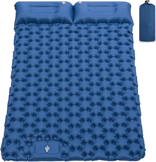 Double Camping Air Mattress – Inflatable Sleeping Pad with Pillow
