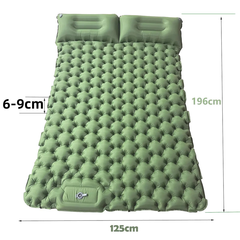 Load image into Gallery viewer, Double Camping Air Mattress – Inflatable Sleeping Pad with Pillow
