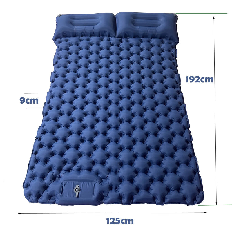 Load image into Gallery viewer, Double Camping Air Mattress – Inflatable Sleeping Pad with Pillow
