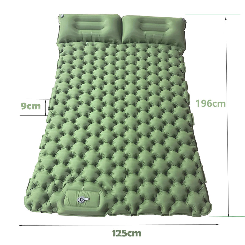 Load image into Gallery viewer, Double Camping Air Mattress – Inflatable Sleeping Pad with Pillow
