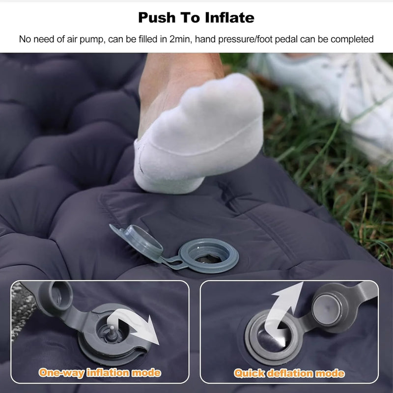 Load image into Gallery viewer, Double Camping Air Mattress – Inflatable Sleeping Pad with Pillow
